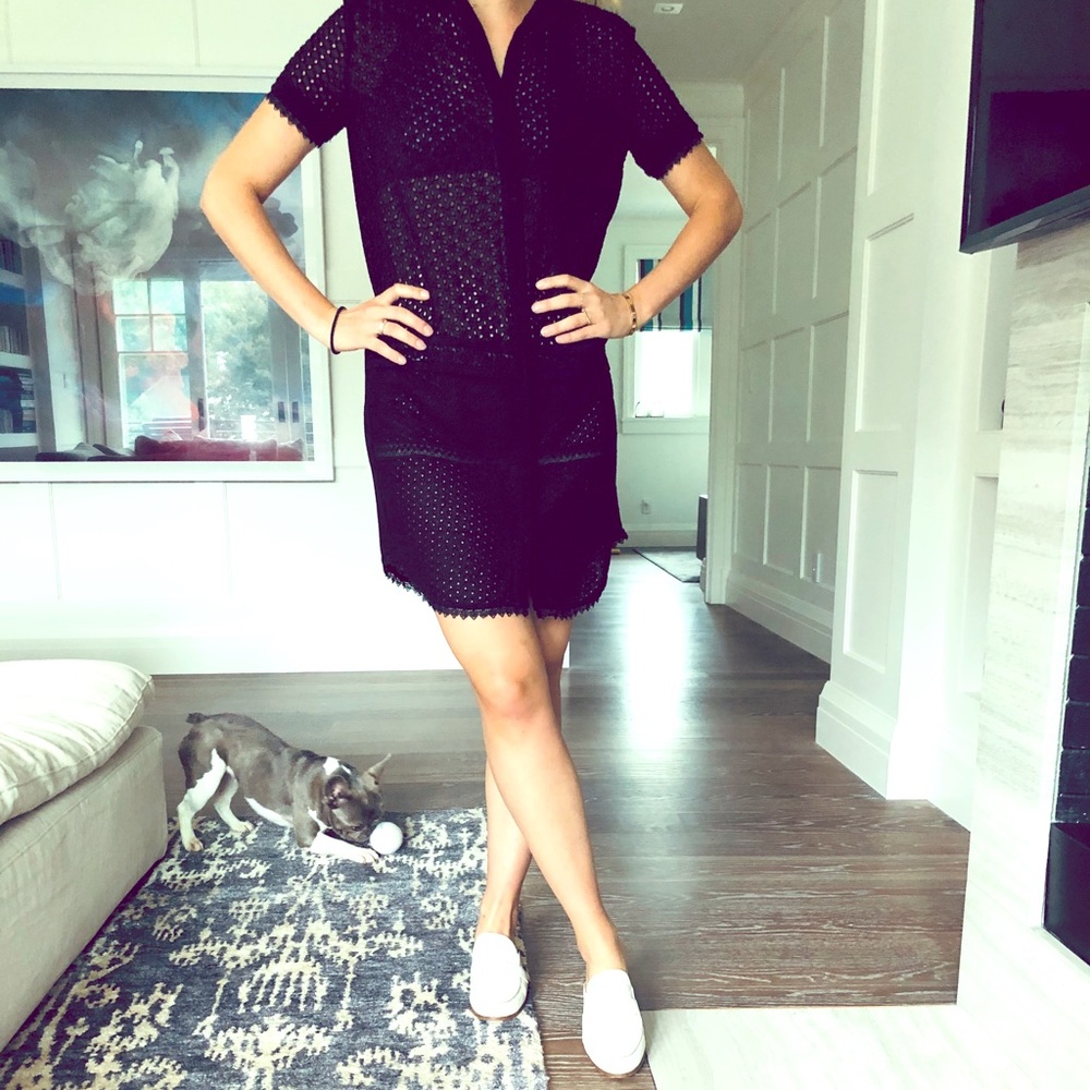 All Saints black eyelet dress